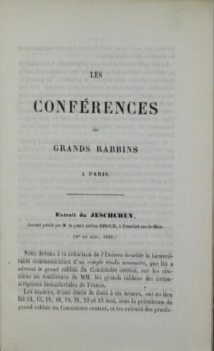 Les Conférences des grands rabbins à Paris